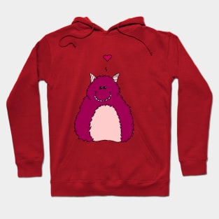 Pink Hairy Love Monster Hoodie